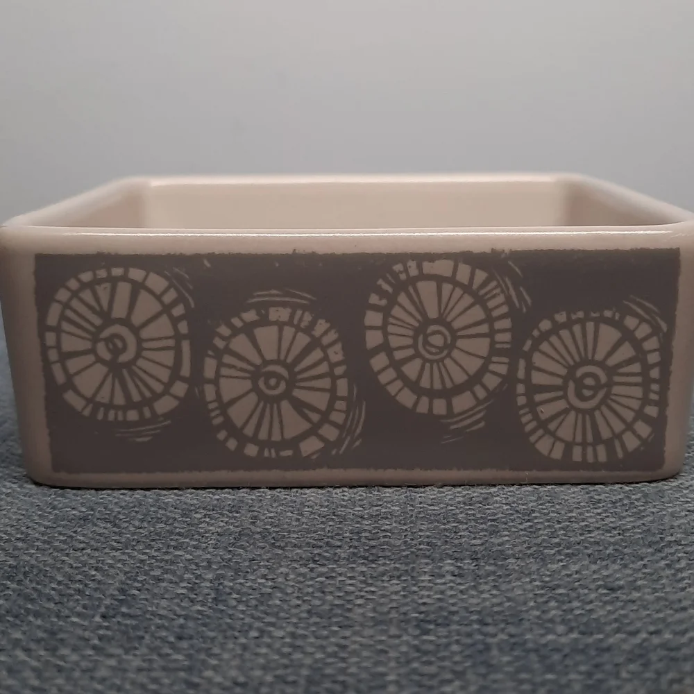 Ceramic Trinket Tray Dresser Dish Wish Jewelry Organizer Square Dandelion Flower